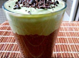 Cacao chia pudding with avocado mousse
