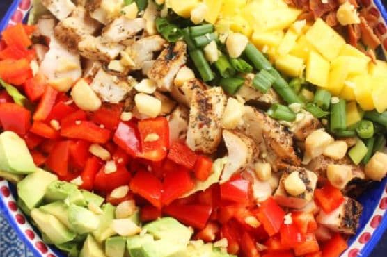 Caribbean Cobb Salad with Fire-Roasted Pineapple Vinaigrette