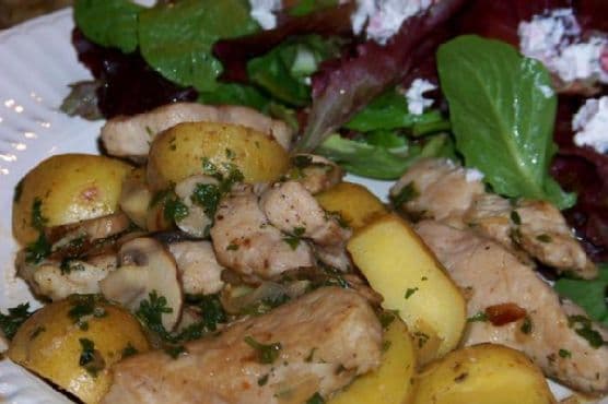 Country Pork Skillet With Potatoes and Mushrooms