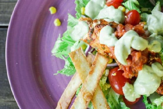 Healthy & Spicy Fish Taco Salad